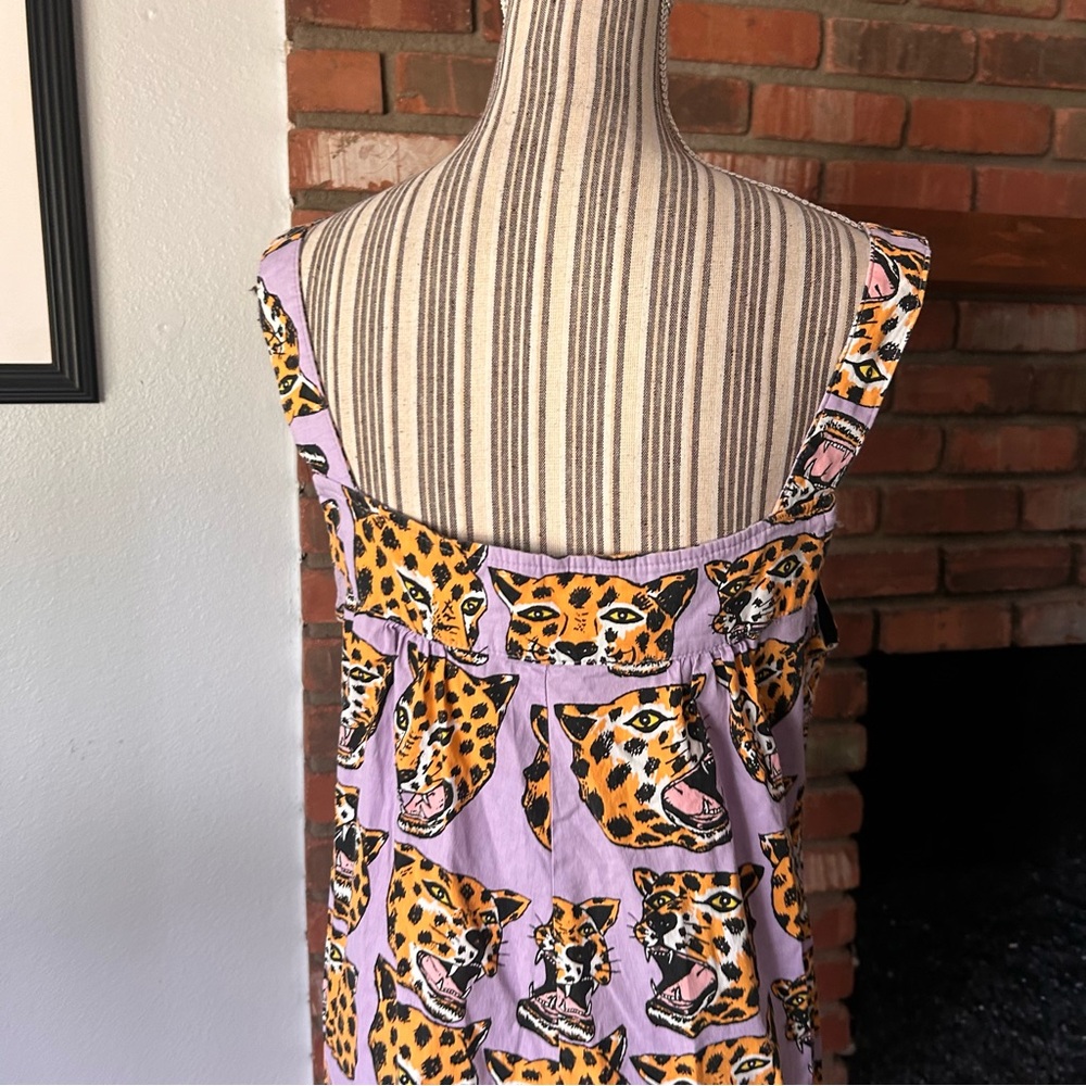 Nooworks Cheetah Head Overall Jumpsuit in Purple Sz M - Picture 9 of 11